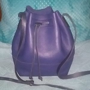 J Crew Leather Drawstring Bag